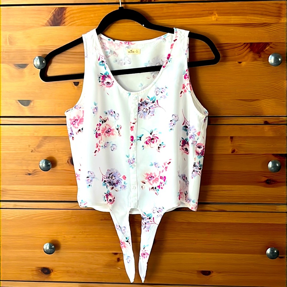 Hollister Button Down Tank With Front Tie XS